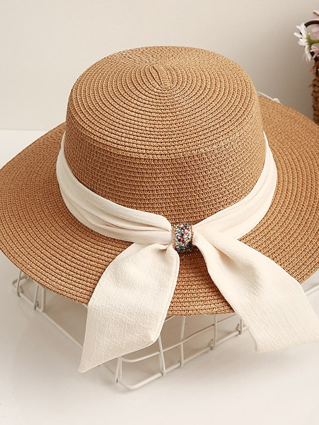 Sun Hat Straw Hat Holiday Straw Vacation Casual Nordic Style Breathability Outdoor Comfortable 1 pcs for Women