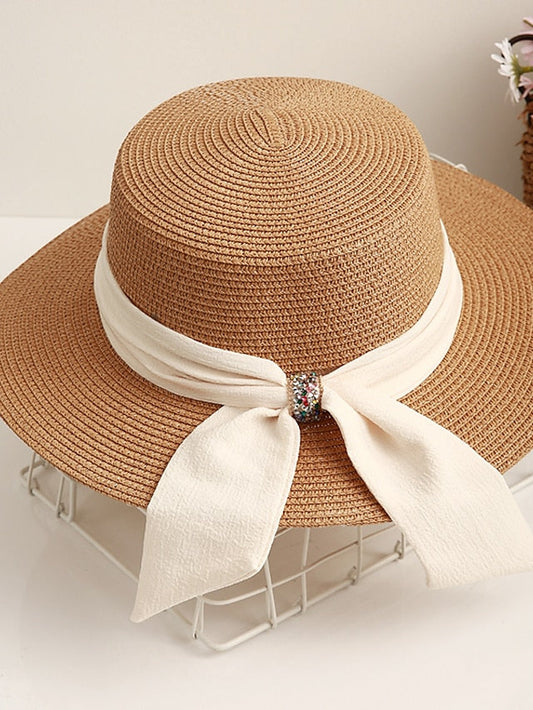 Sun Hat Straw Hat Holiday Straw Vacation Casual Nordic Style Breathability Outdoor Comfortable 1 pcs for Women