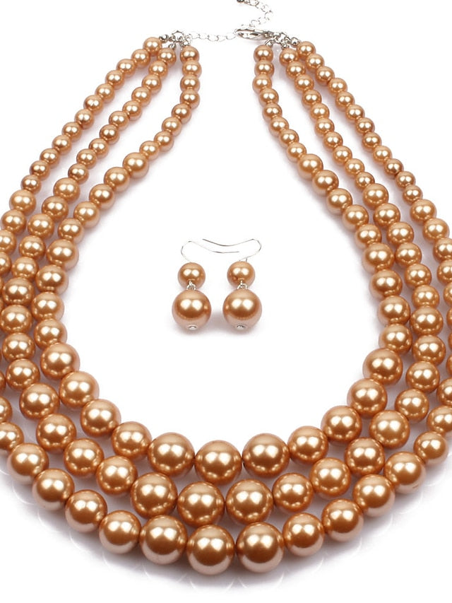 necklace Chic & Modern Party Pure Color Jewelry Sets / Imitation Pearl / White / Red / Purple / Fall for Women