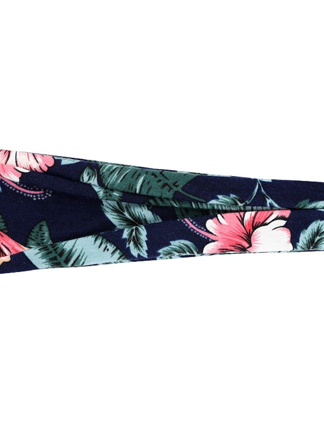 europe and the united states cross-border fashion sports hairband yoga bundle sweat-absorbing headband new ladies wide-brimmed printed headwear for Women