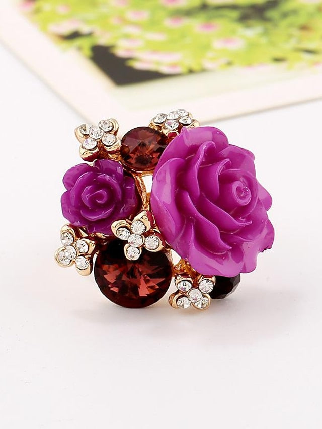 Ring Wedding Holiday Engagement Braided Floral for Women