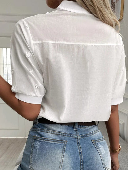 Matilda - V Neck Top - Elegant - Fabric - Everyday Wear