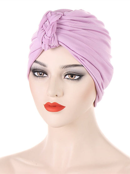 Vintage Inner Turban Hat Fashion Female Bandana Headband Hair Cover Cap Ladies Head Wraps for Women