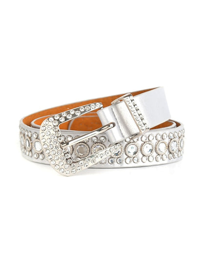 Men's PU Buckle Belt PU Leather Canvas Metal Bucke Crystal Rhinestone Formal Casual Party Daily White Black Yellow for Women