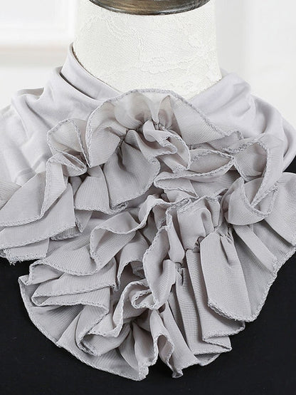 Floral Chiffon Neck Guard False Collar Hedging Scarf Summer Autumn Women Protect Cervical Elastic Bib Headneck for Women