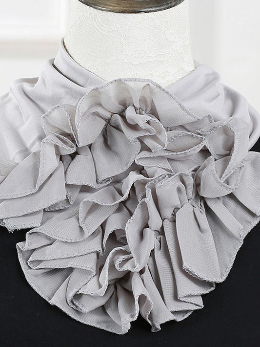 Floral Chiffon Neck Guard False Collar Hedging Scarf Summer Autumn Women Protect Cervical Elastic Bib Headneck for Women