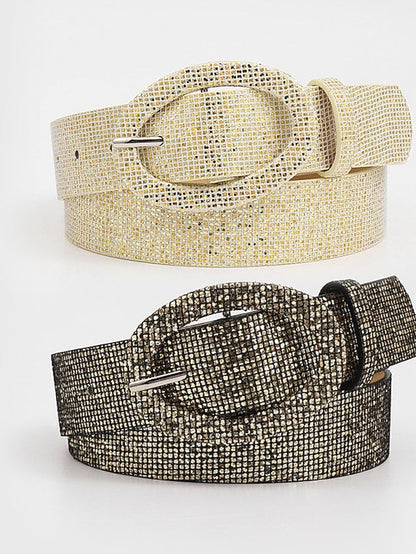 Belt Leather Silver Light Yellow Fuchsia Gold Waist Belt Daily Pure Color for Women
