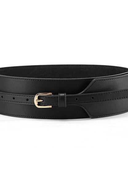 Wide Belt Party Wedding Street Daily Black Red Belt Pure Color Brown Fall Winter Spring Summer for Women