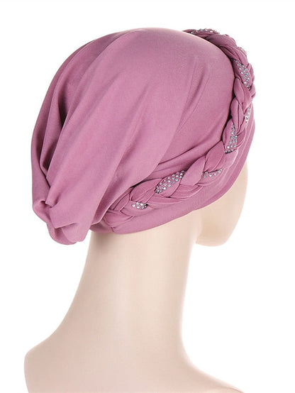 Comfortable Turban Cap for Women Soft Stretch Braid Muslim Hats Female Inner Hijab Caps Indian Bonnet Wrap Head Scarf for Women