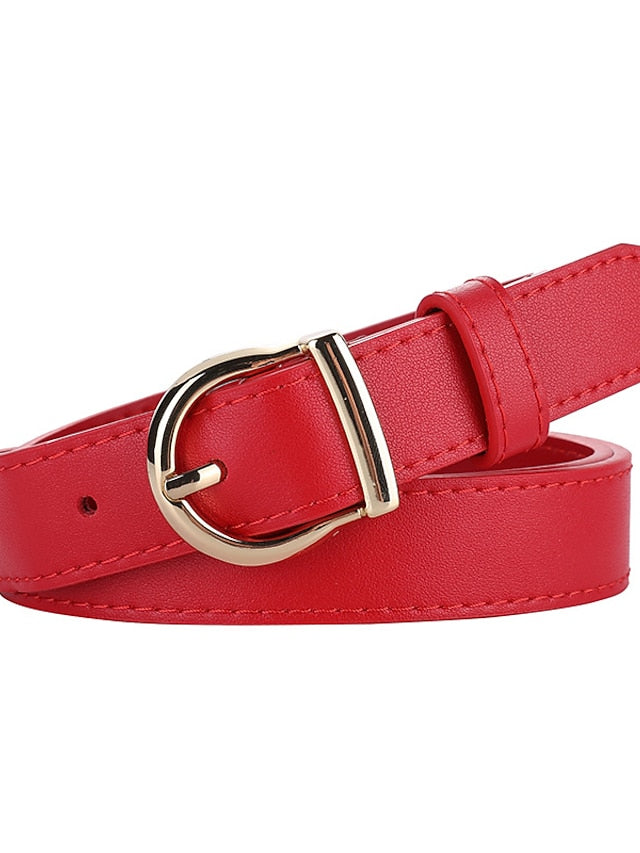 Belt Genuine Leather White Black Red Brown Apricot Waist Belt Daily Dress Work Solid Color / Spring / Summer / Winter for Women