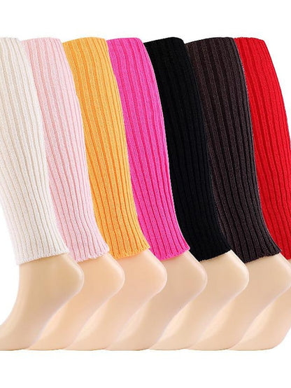 Leg Warmers Boot Cuffs Home Daily Solid Color Polyester Spandex Basic Casual Classic Warm Casual 1 Pair for Women