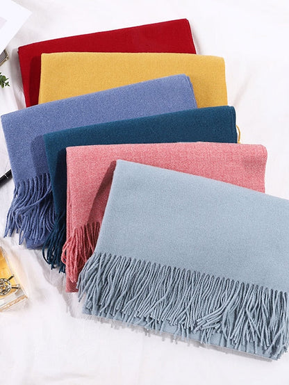 Shawls & Wraps Party Black Scarf Pure Color / Basic / Red / Fall / Winter / Polyester for Women
