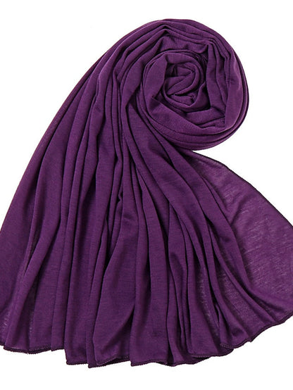 180x80CM Modal Cotton Jersey Hijab Scarf Women Muslim Shawl Plain Soft Islamic Turban Hair Tie Head Wrap Arab Scarves Headband for Women