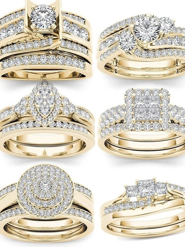 1PC Ring For AAA Cubic Zirconia Party Evening Street Gift Alloy for Women