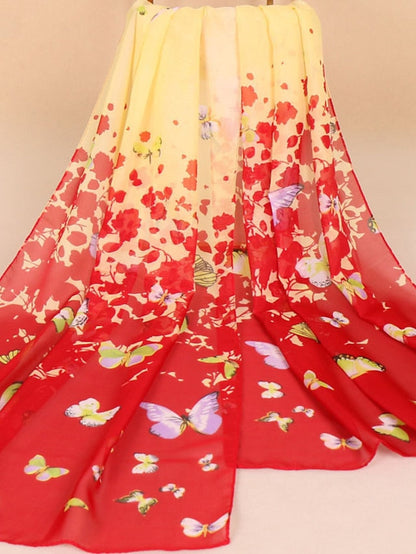 1PC Spring Summer Autumn Women Lady Butterfly Chiffon Neck Scarf Shawl Fashion Thin Style Elegant Scarver for Women