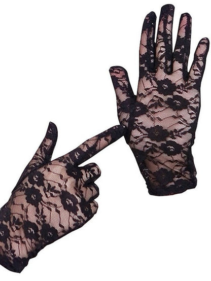Lace Gloves Wedding Party Evening Holiday Polyester Vacation Bridal Gloves Lolita 1 Pair for Women