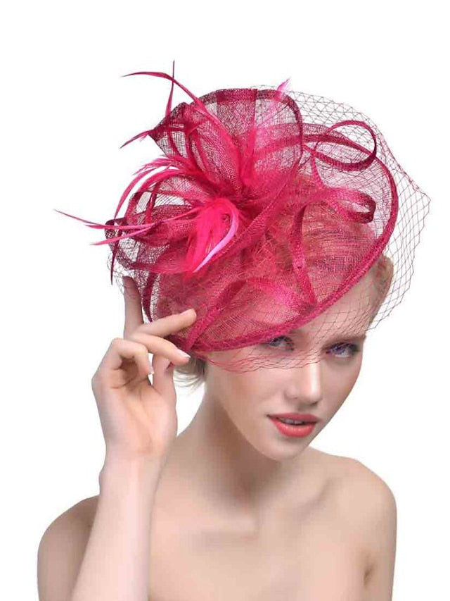 Hair Clip Party Party Solid Color Headwear / Black / Yellow / Red / Blue / Purple for Women