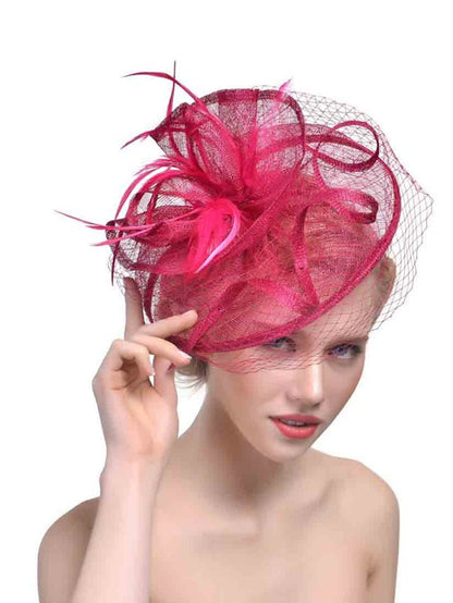 Hair Clip Party Party Solid Color Headwear / Black / Yellow / Red / Blue / Purple for Women