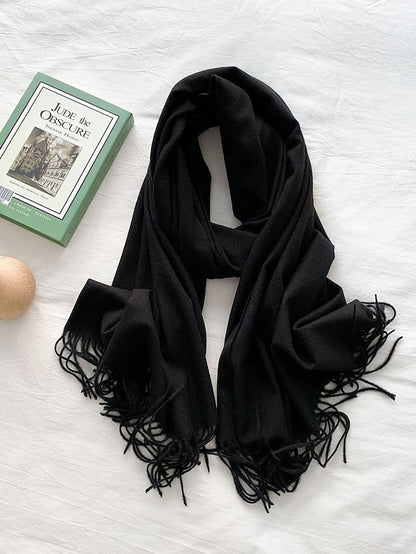 Shawls & Wraps Party Black Scarf Pure Color / Basic / Green / Khaki / Fall / Winter for Women