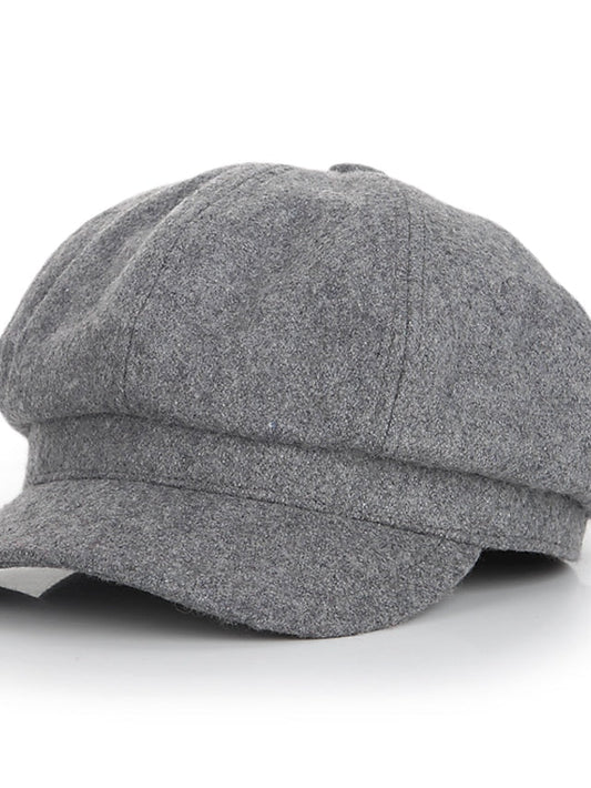 Hat Beret Hat Black Gray Street Daily Pure Color Pure Color Warm for Women