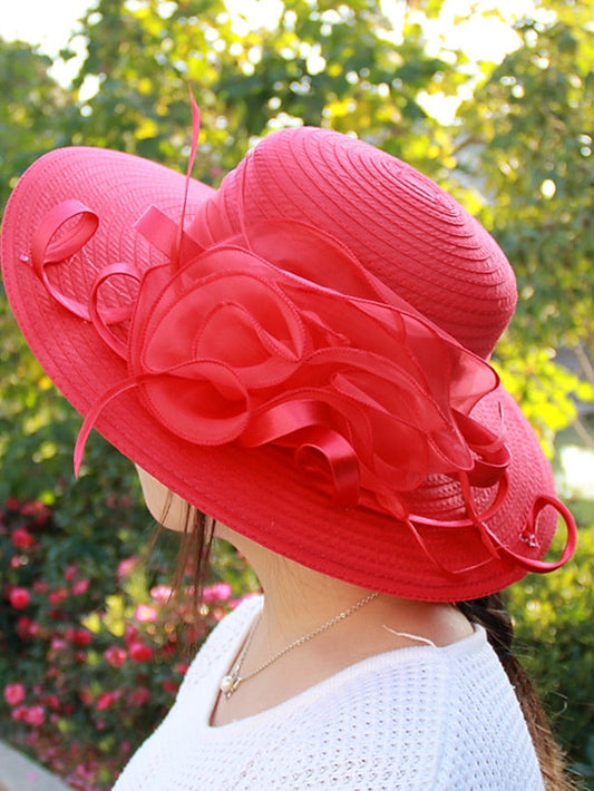 Party Hat Party Street Holiday Flower Solid Colored Black White Hat Cute Pink Fall Winter Spring for Women