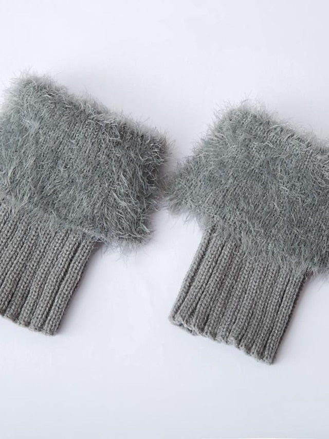 Leg Warmers Boot Cuffs Work Daily Solid Color Acrylic Fibers Basic Classic Warm 1 Pair for Women