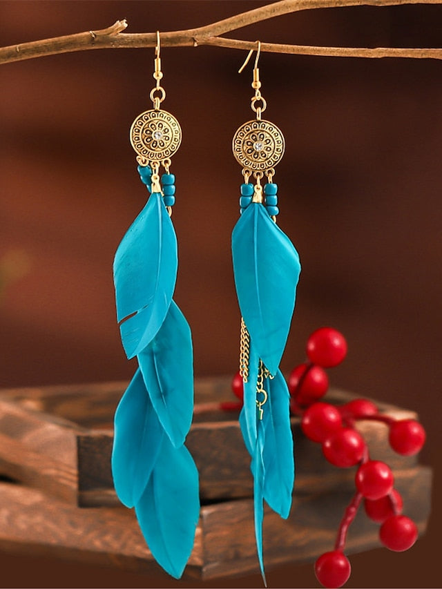 Earrings Archaistic Street Feather Earring for Women