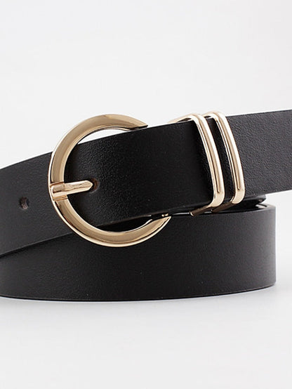 Unisex PU Buckle Belt PU Leather Prong Buckle D-ring Casual Classic Party Daily Black Pink Brown Beige for Women