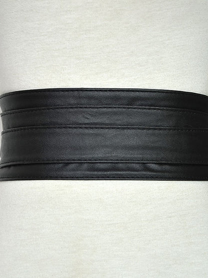 Wide Belt Corset Belt PU Leather Buckle Free Geometric Formal Party Daily White Black Wine Brown for Women