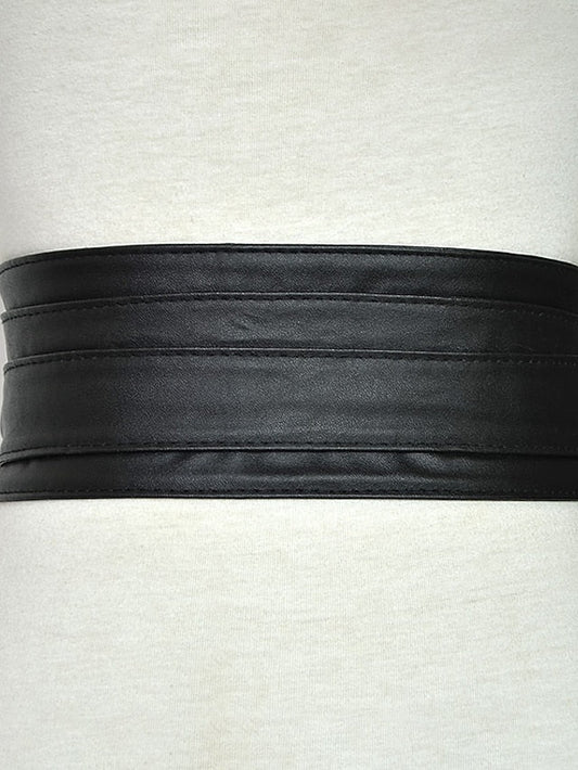 Wide Belt Corset Belt PU Leather Buckle Free Geometric Formal Party Daily White Black Wine Brown for Women