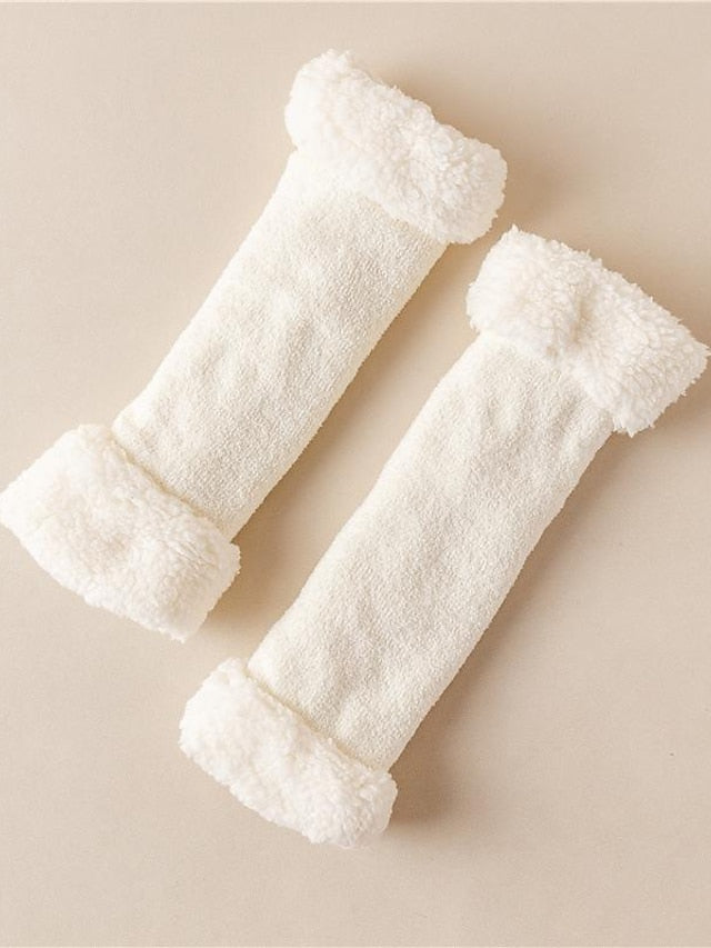 Leg Warmers Boot Cuffs Thick Winter Warm Socks Home Daily Solid Color Polyester Spandex Basic Classic Warm Casual 1 Pair for Women