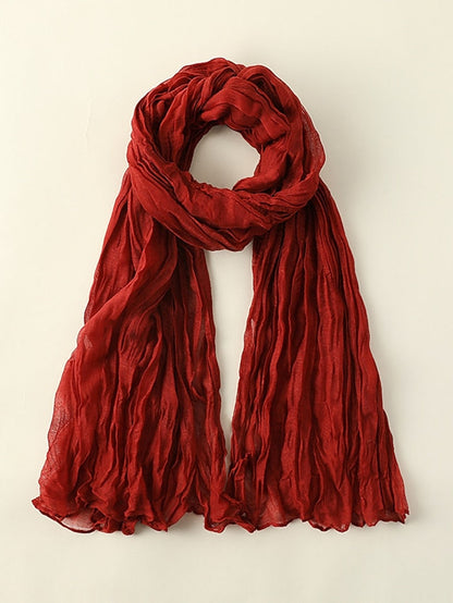 1pcs New Thin Pleated Women Scarf Hijabs Plain Color Girls Scarfs Ladies Shawl Wrap Headband Soft Warm Scarves for Women