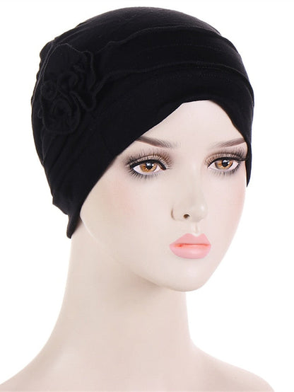 Women Turban Hat African Turban Covers Vintage Plain Head Wraps Soft Beanie Hat Headwear for Female for Women