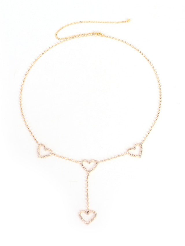 Belt Alloy Silver Gold Chain Daily Beach Pure Color for Women