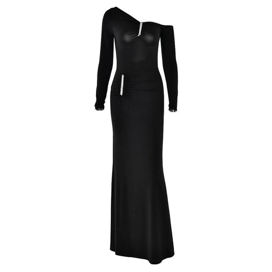 Irregular Long sleeve ruched backless slit maxi dress  | Festival Outfits Women