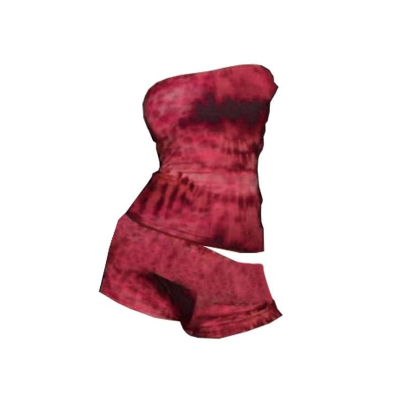 Abstract print backless contrast tube pant set  | Festival Outfits Women