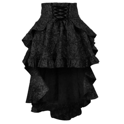 Lace up corset ruffle textured zip-up mini skirt  | Festival Outfits Women