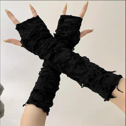 Hollow out solid patchwork gloves  | Festival Outfits Women