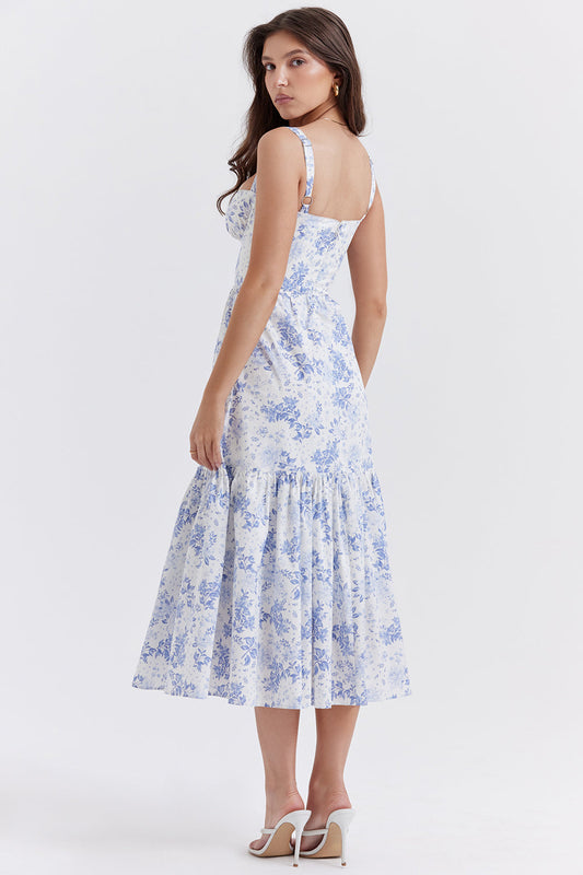 Floral Corset Cami Midi Dress
