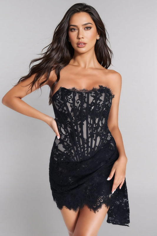 Lenore Strapless Lace Mini Dress