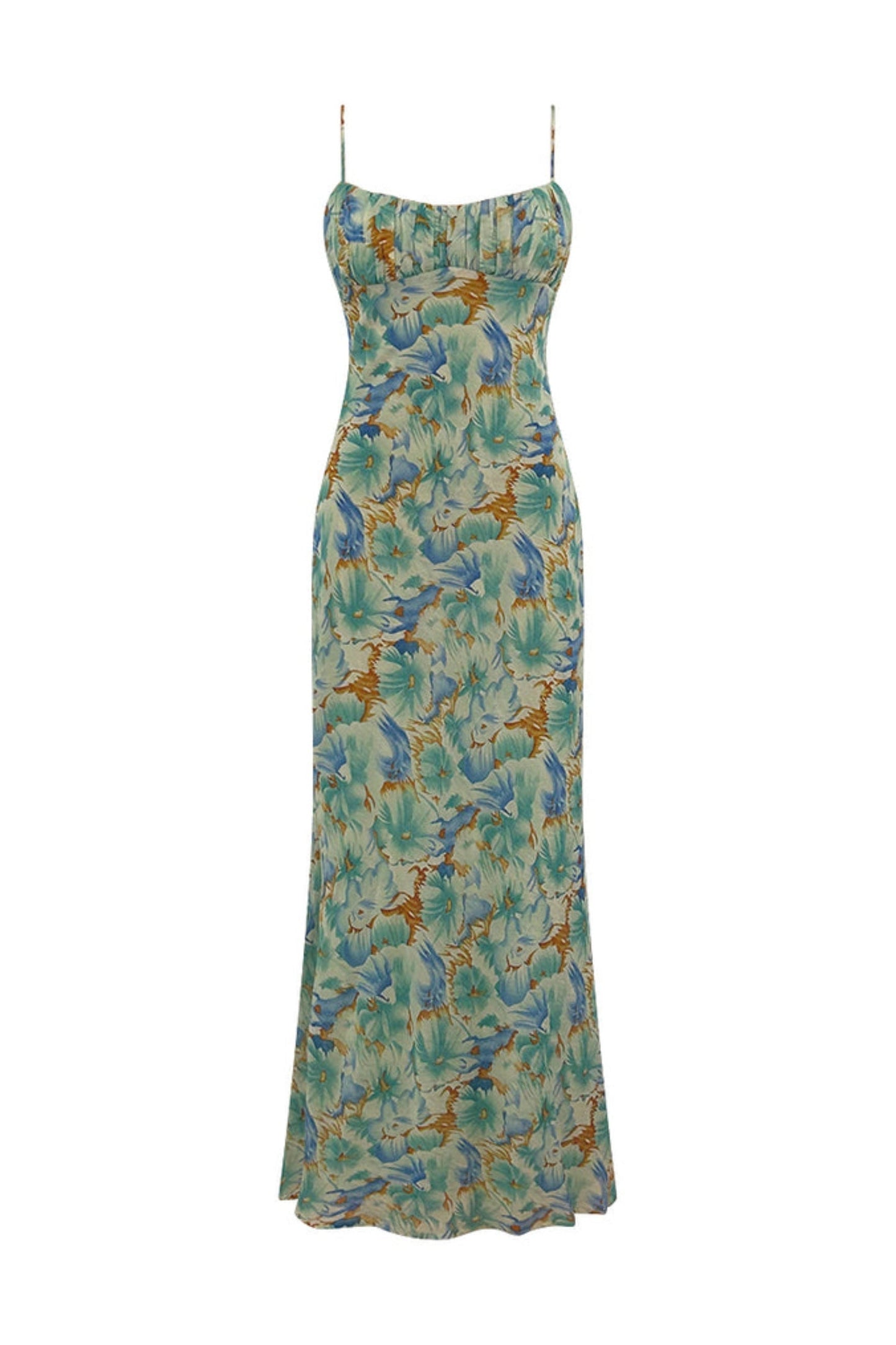 Floral Backless Lace Up Maxi Dress