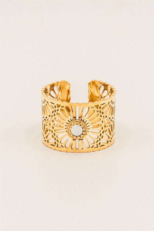 Hollow Flower Metal Ring