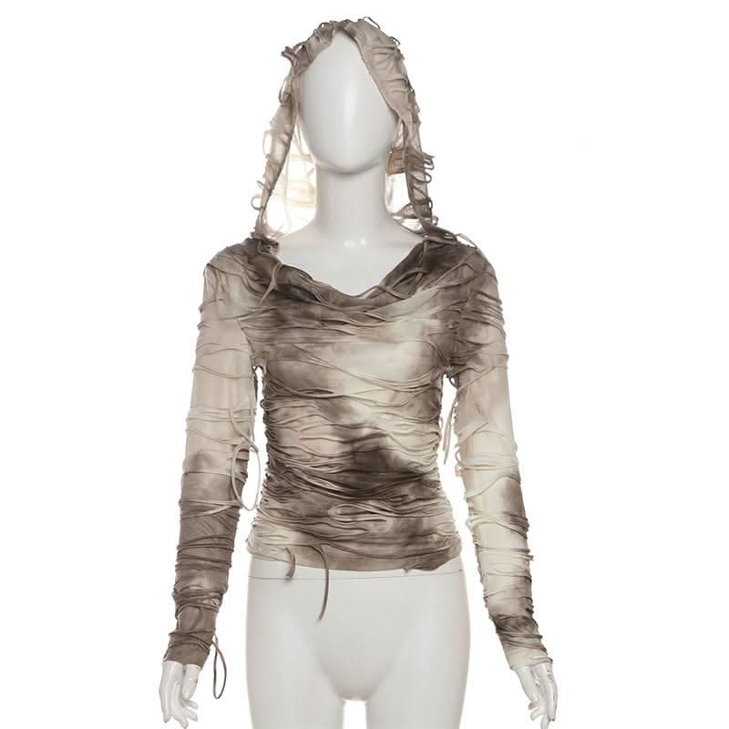 Hoodie long sleeve tie dye top  | Festival Outfits Women