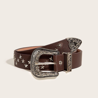 Star PU leather adjustable belt  | Festival Outfits Women