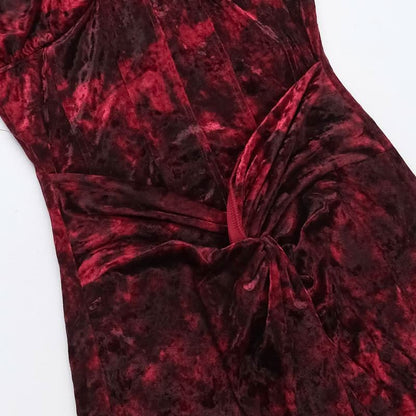 Ruched v neck zip-up print contrast cami maxi dress  | Festival Outfits Women