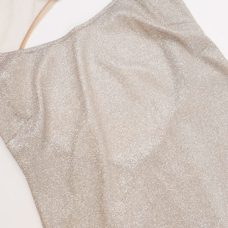 Glitter u neck backless cami maxi dress  | Festival Outfits Women
