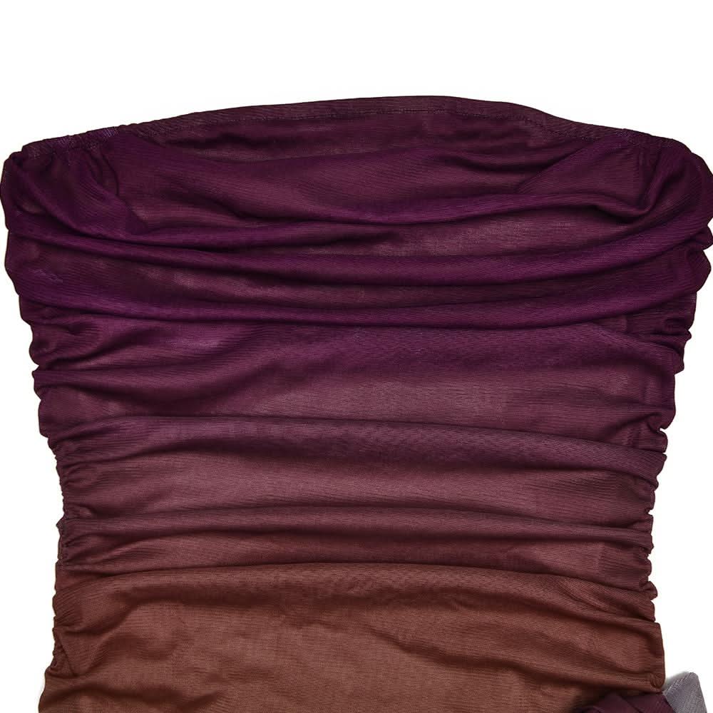 Ruched gradient mesh backless tube mini dress  | Festival Outfits Women