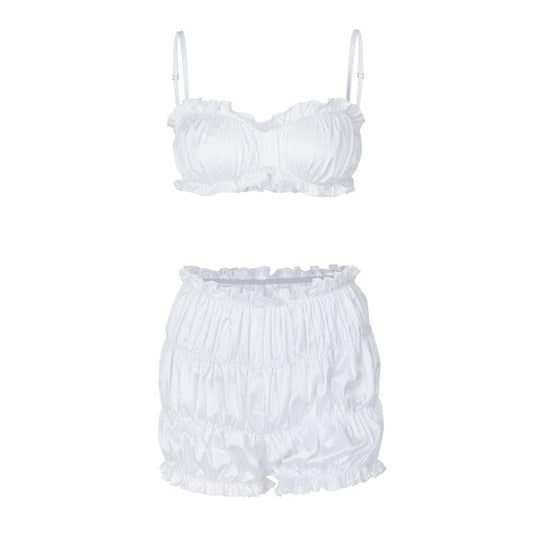 Smocked ruched solid cami pant set  | Festival Outfits Women