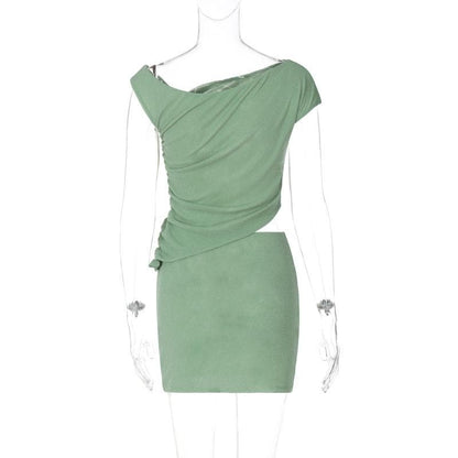 Off shoulder ruched mini skirt set  | Festival Outfits Women