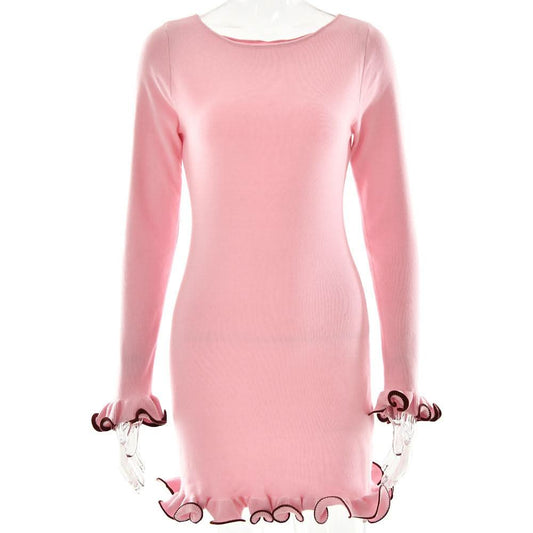 Long sleeve ruffle mini dress  | Festival Outfits Women